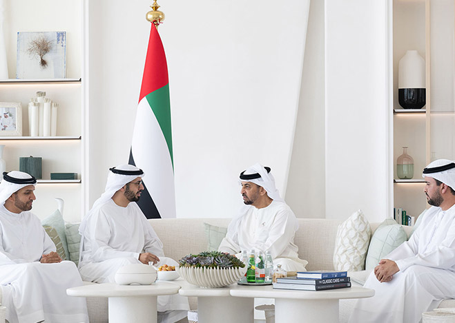Hamdan bin Zayed receives Chairman of General Authority of Islamic Affairs, Endowments and Zakat