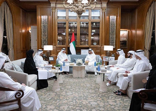 Hamdan bin Zayed receives delegation from Khalifa bin Zayed Al Nahyan Foundation